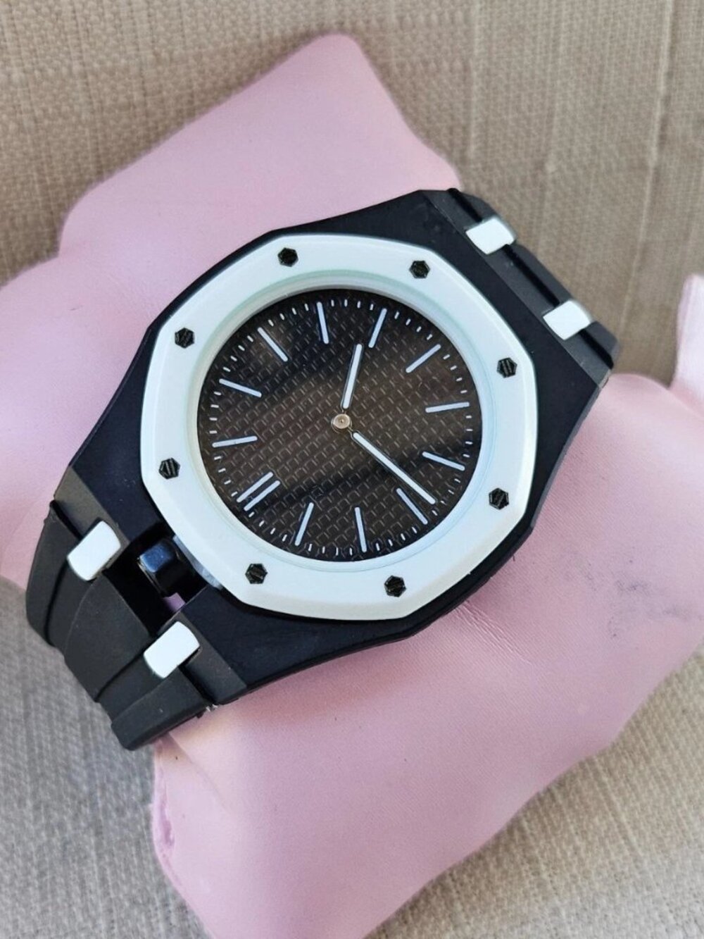 Fashion Pocket Watch W/ Wristwatch Black Rubber Strap Analog Quartz Watch New